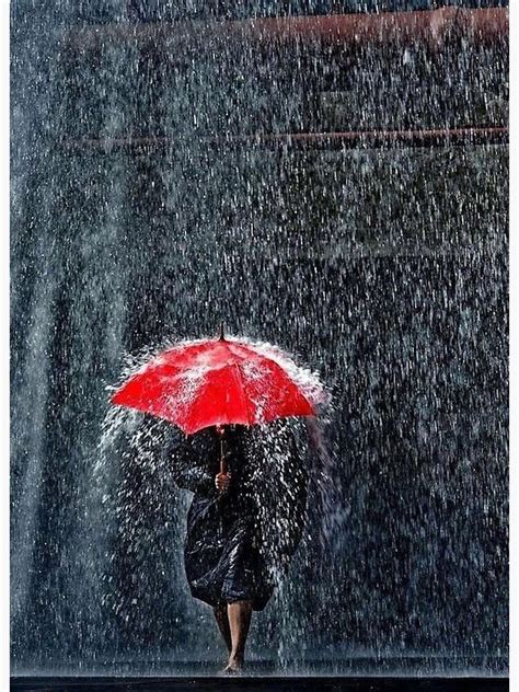 "Walking in the rain red umbrella splash" Poster for Sale by MindChirp ...