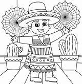 Cinco de Mayo Mexican Boy Coloring Page For Kids 21501725 Vector Art At  sketch template
