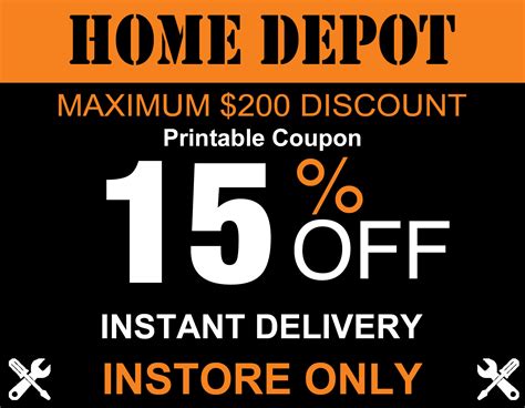 Home Depot 15 % off IN-STORE ONLY Printable Coupon Exp 04/30/2024 - Etsy