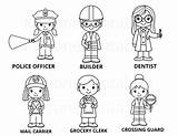 Community Helpers Coloring Pages Printable Instant  Etsy sketch template