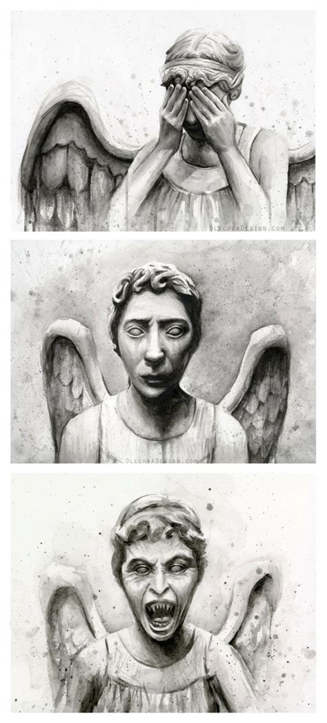 Weeping Angel Watercolor Doctor Who Wall Art Weeping Angel Print Doctor Who Print Painting Don't ...