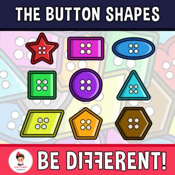 Button Shapes Clipart Geometry Rainbow Math 2D Geometry Math 2D | TPT