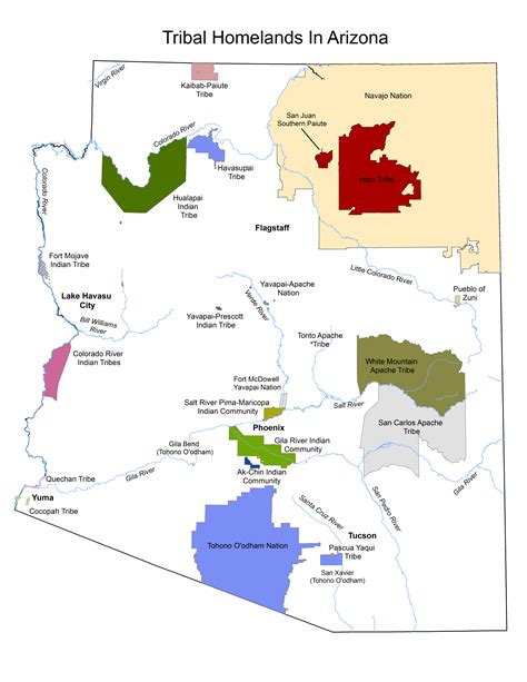 Native American Tribes In Arizona Map - Time Zones Map