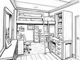 Stacked Bunk Bed Coloring  Page sketch template