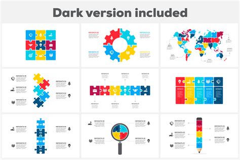 28 Puzzle Animated Infographics: Powerpoint Puzzle Template XML, AI, PSD, EPS, KEY, PDF - Master ...