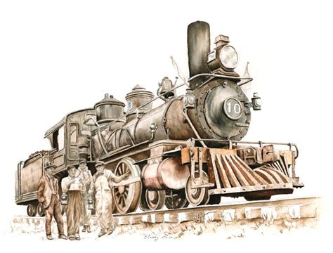 old steam trains pencil drawings - Yahoo Image Search Results Watercolor Trees, Watercolor ...