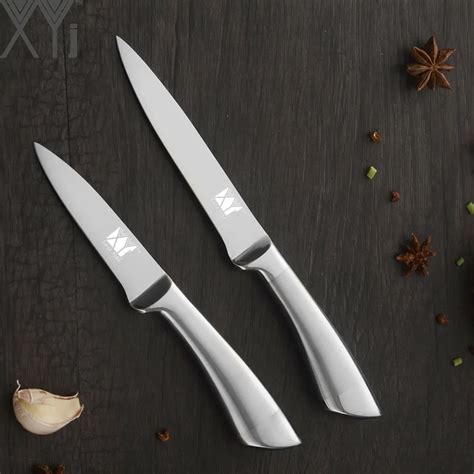 XYj 2 Piece Stainless Steel Kitchen Knife Set Non slip Handle Sharp Blade Paring Utility Knives ...