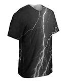 Lightning Storm Black White Mens T-Shirt | Yizzam