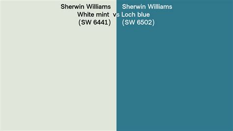 Sherwin Williams White mint vs Loch blue side by side comparison