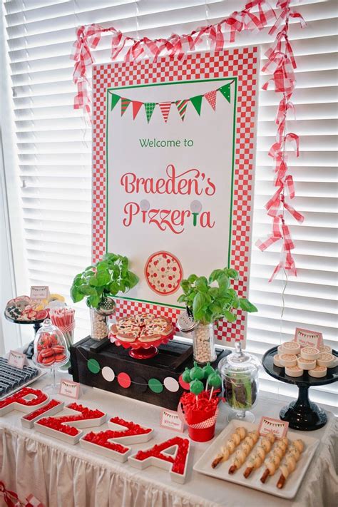 Pin by Kayla Altman on pizzeria themed party | Kids pizza party, Pizza ...