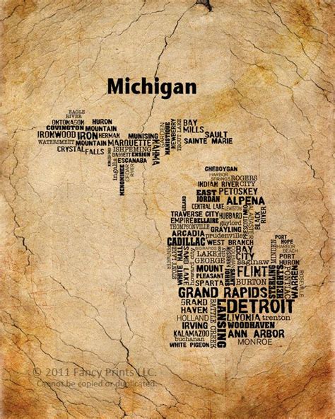 fancyprints. love this but missing some great MI cities! | State of michigan, Michigan, Michigan art