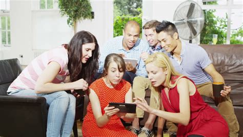 Stock video of happy diverse group of friends socializing | 5099267 | Shutterstock