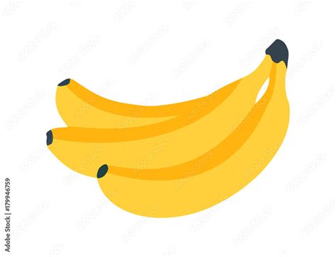 Banana icon. Fresh banana on white Stock Illustration | Adobe Stock