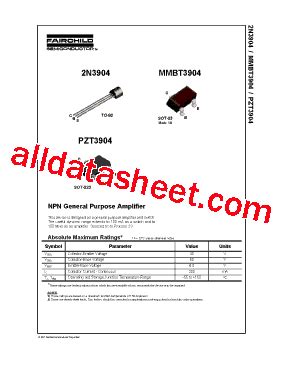 2N3904 数据表(PDF) - Fairchild Semiconductor