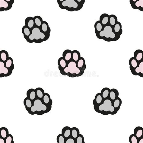 Cat Hand Print Paw Print For Fabric Design Vector Pattern Stock Vector ...