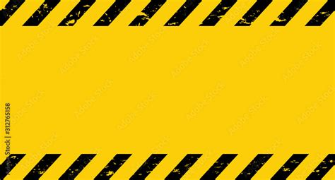 Black and yellow Caution tape. Blank Warning background. Vector illustration Stock 벡터 | Adobe Stock