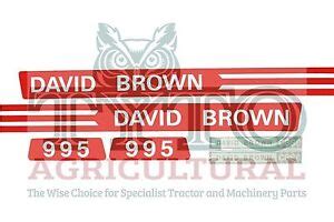 David Brown 995 Tractor Decal Red & White 1972-1974 | eBay