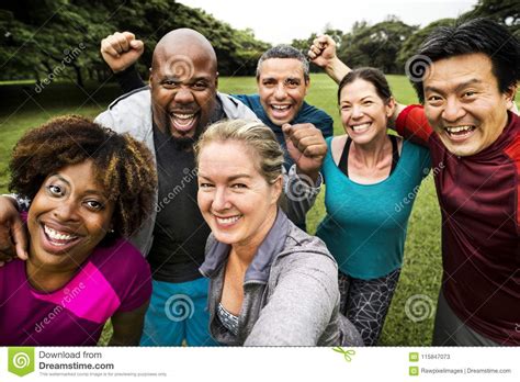 Group of Cheerful Diverse Friends in the Park Stock Image - Image of adult, nature: 115847073