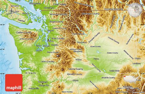 Physical Map Of Washington State - The Ozarks Map