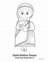 Mother Teresa Sketch Coloring Page sketch template