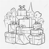Presents Coloring Pages For Kids sketch template