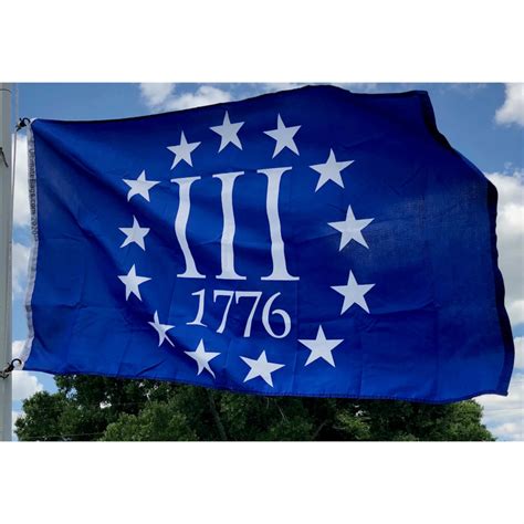 III% 1776 Flag 2nd Amendment - Blue - 3 X 5 ft. Standard