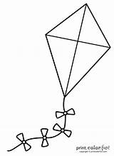 Kite Drawing For Coloring sketch template