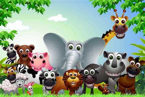 Download Cartoon Animal Zoo Wallpaper | Wallpapers.com