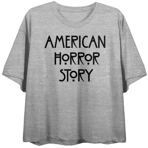 American Horror Story Key Art Crew Neck Short Sleeve Gray Heather Women's Crop Top-xs : Target