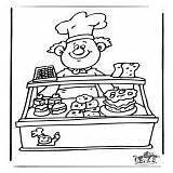 Kleurplaat Bakker Bakken Koekjes Boulanger Preschool Theme Thema Baker  sketch template
