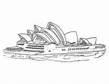 Opera House Coloring Sydney Colouring Pages Kids Drawing Australia  sketch template