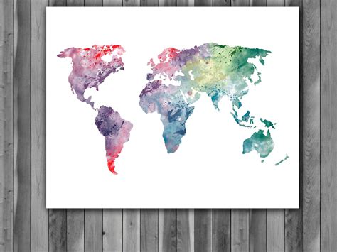 20 Collection of Wall Art World Map