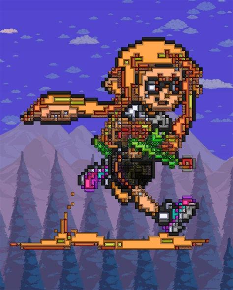 Terraria Pixel Art - Orange Inkling Girl!! | Video Games Amino