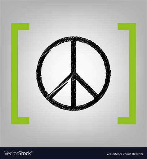 Peace sign black scribble Royalty Free Vector Image