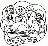 Thanksgiving Dinner Coloring Page sketch template