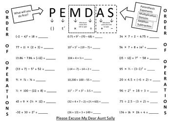 PEMDAS - Order of Operations - Practice Problems by LiveLaughTeach