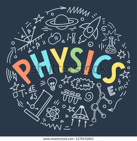 Physics Doodles Lettering Education Vector Illustration Stock Vector ...