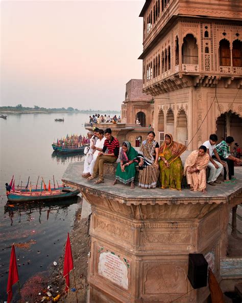 INDIA: Evening Aarti on the Vrindavan Ghats - LOUIS MONTROSE PHOTOGRAPHY