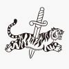 A tiger stabbed by a sword - Drawing | ai illustrator file | US$5.00 each | Ai & PNG File