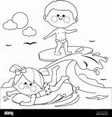 Surfing Girl Coloring Pages sketch template