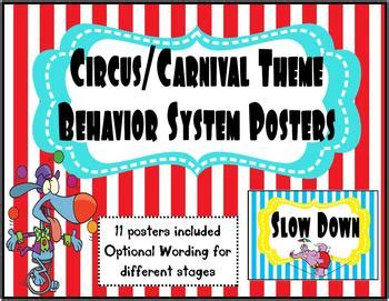 Circus-Carnival Theme Classroom Behavior Posters by teaching with peace