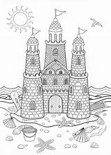 Majestic Sandcastle By The Sea Coloring Page  ColorBliss sketch template