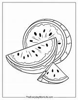 Watermelon Coloring Pages For Kids Free PDF sketch template