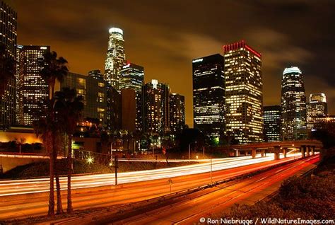 The Harbor Freeway, Highway 110, passes through downtown with the Los ...