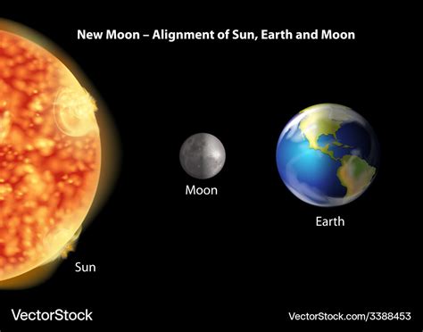 Alignment of sun earth and moon Royalty Free Vector Image