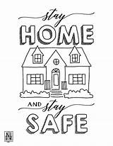 Stay Home And Safe Coloring Sheet Downloadable PDF – Nico Lala sketch template