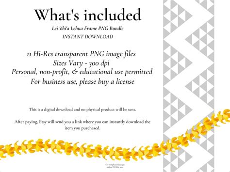 Flower Frame PNG Bundle Ohia Lehua Lei Hawaiian Lei Border - Etsy UK