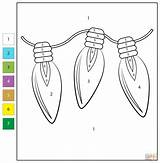 Color By Number Christmas Light Bulb Coloring Page  Free Printable sketch template