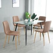 Guyou Velvet Dining Chair Set of 2, Modern Finger Shaped Upholstered Armchair Side Chair Makeup ...