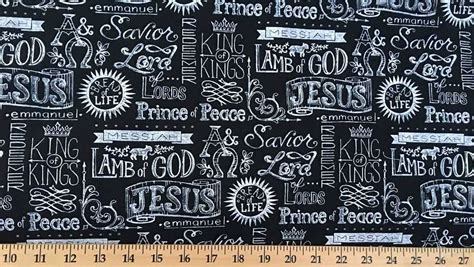 Religious Christian Fabric Jesus King of Kings Fabric - Etsy